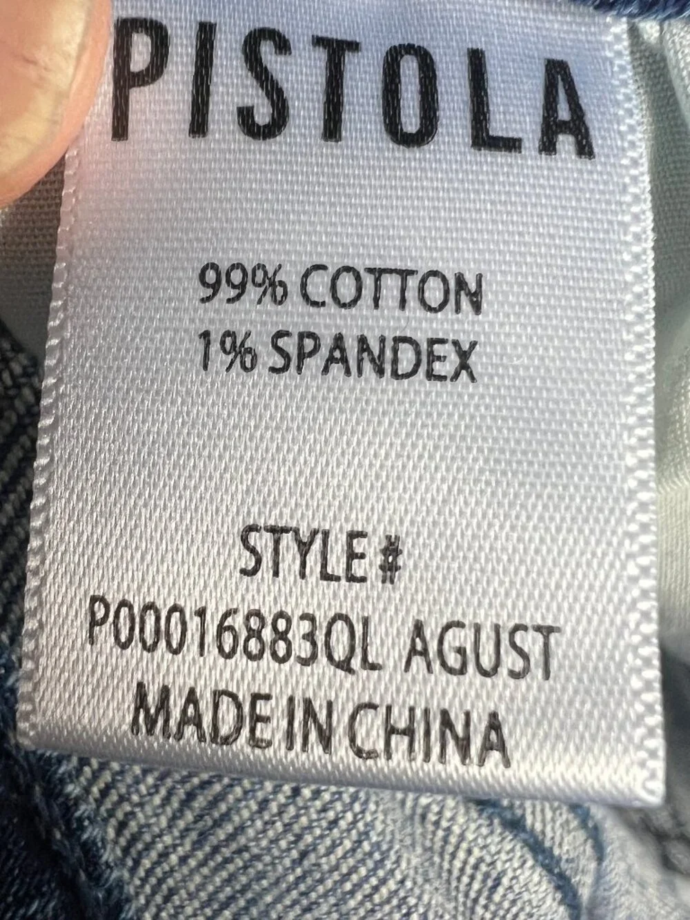 Pistola Jeans Women's 27x25* Charlie High Rise Straight Crop Blue Denim Tag 27
